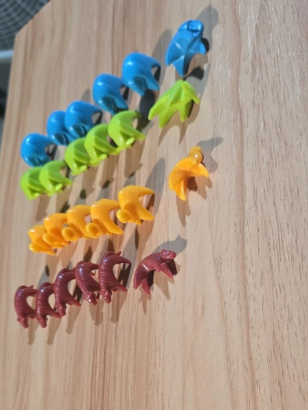 Assorted Kids Animal Game Pieces Pack - Blue, Lime, Yellow, Red Pieces